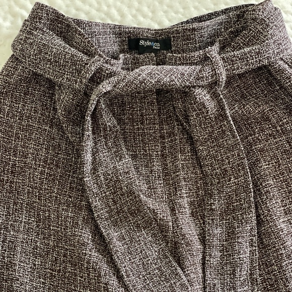 Style & Co. Pants - Wide-leg palazzo pants with waist tie